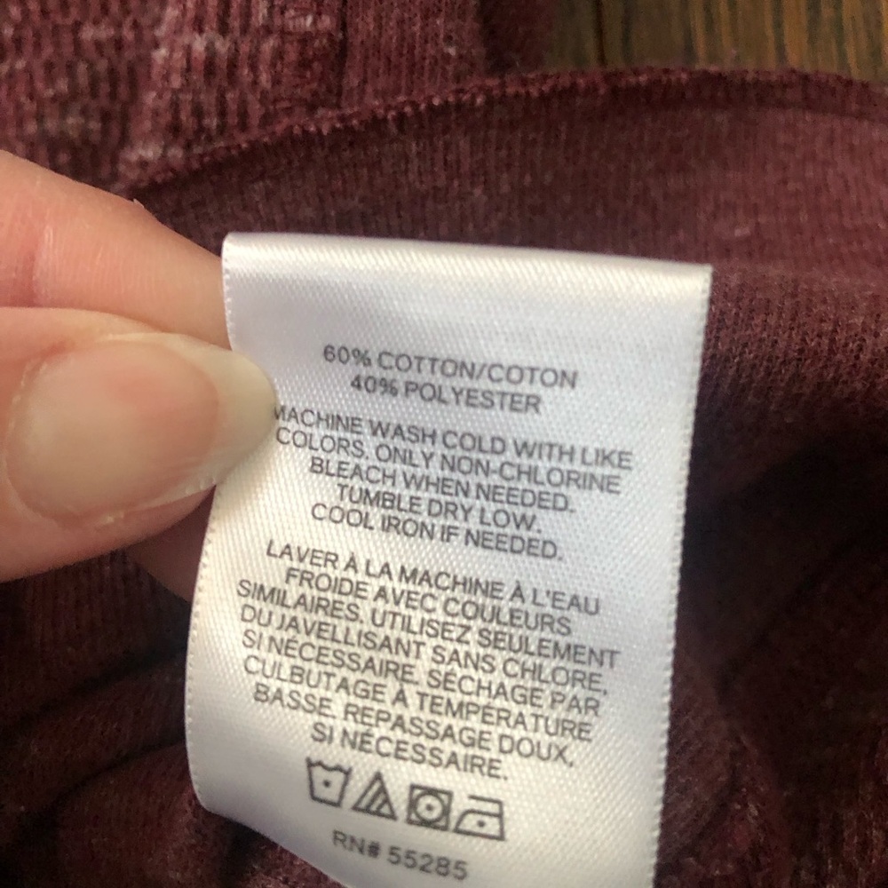 Express Men’s M/L Heathered Maroon Waffle-Knit Long-Sleeve Henley Tee - VGUC! - Picture 7 of 11